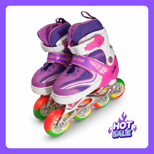 Patines Llantas Arcoiris Morado S Infantil