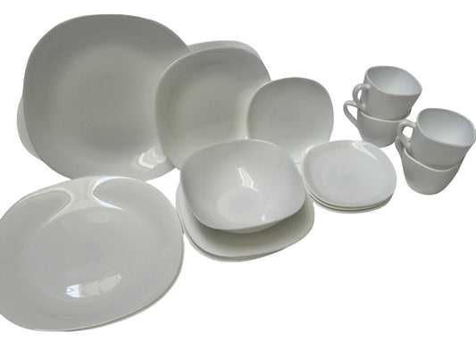 Vajilla 20 Piezas en Vidrio, diseño en Blanco
