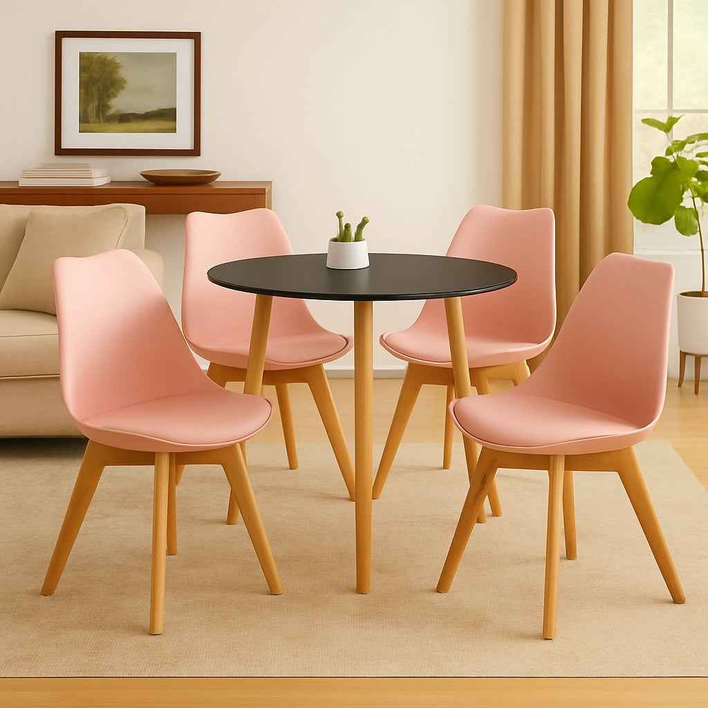 Juego de comedor con silla Emma para comedor moderno, cocina y espacios pequeños