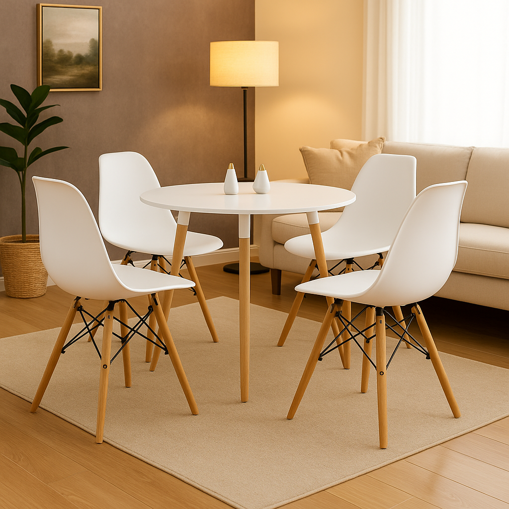 Comedor Eames Minimalista mesa Redonda (3 patas)