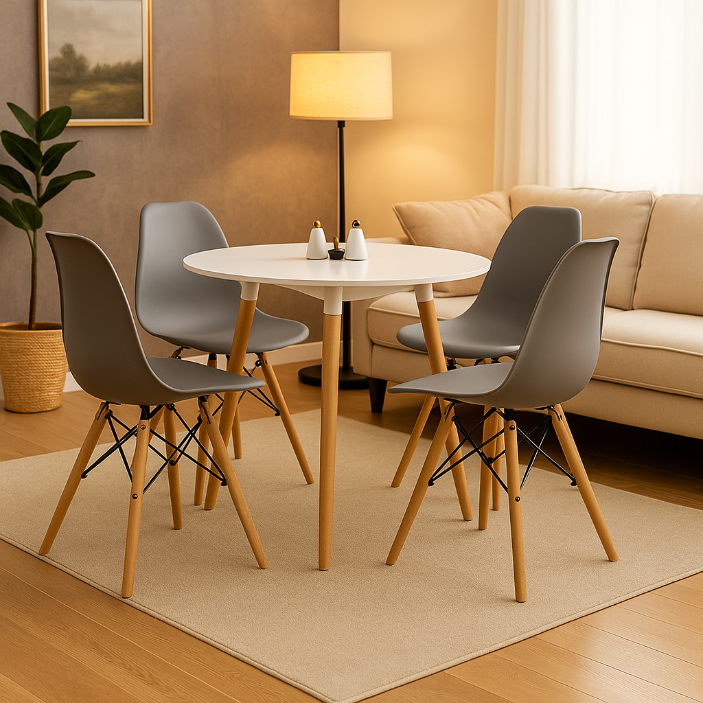 Comedor Eames Minimalista mesa Redonda (3 patas)