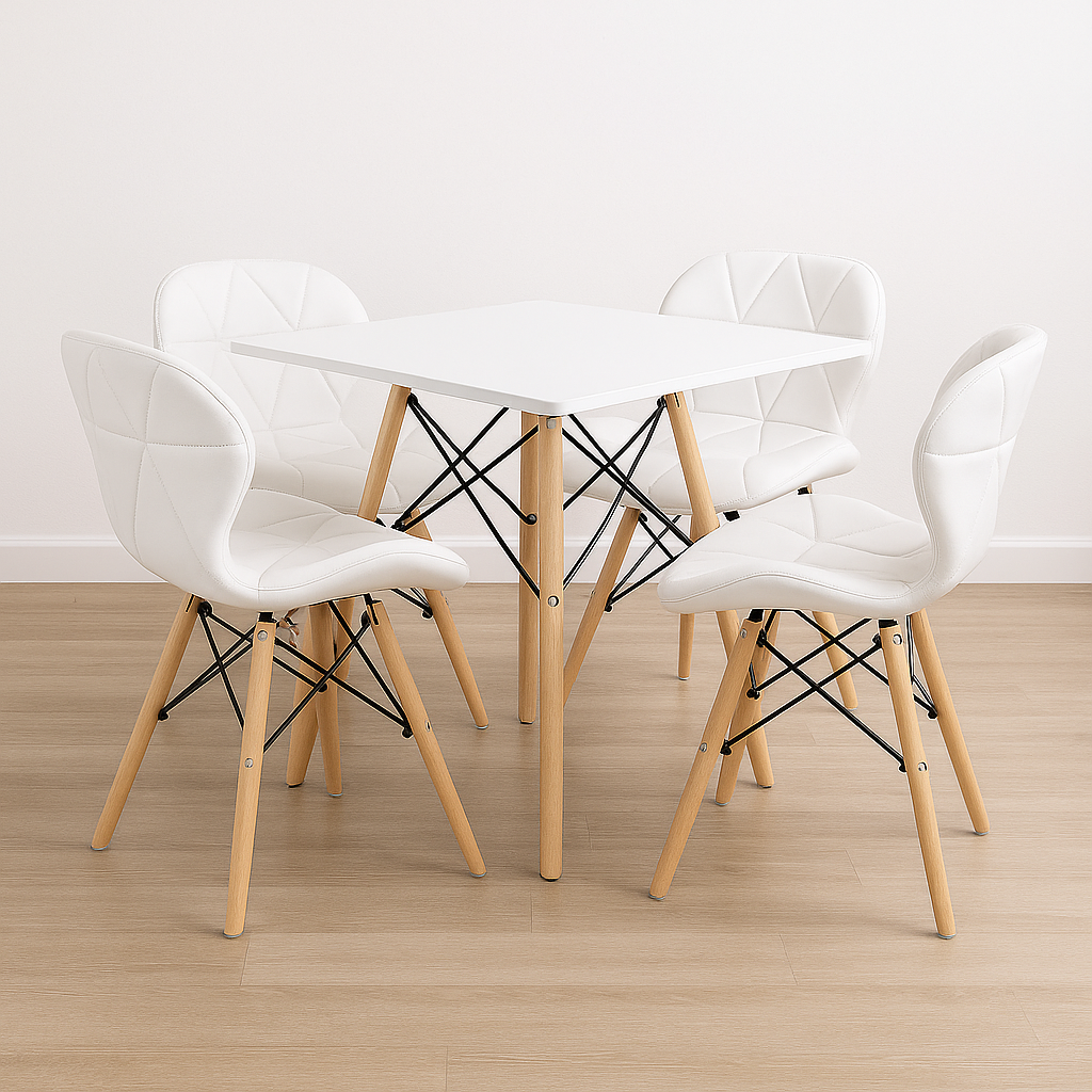 Comedor Minimalista Cuadrado con silla Mariposa