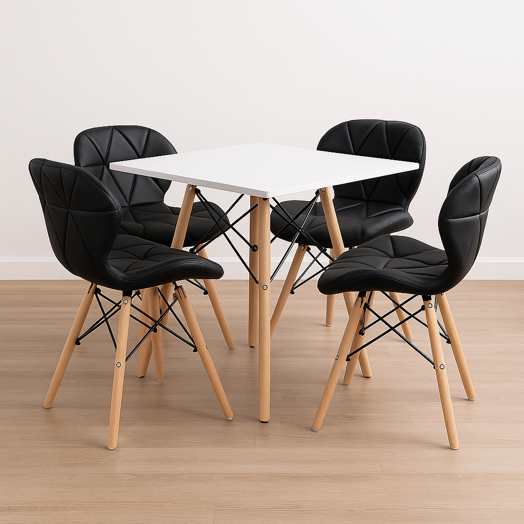 Comedor Minimalista Cuadrado con silla Mariposa