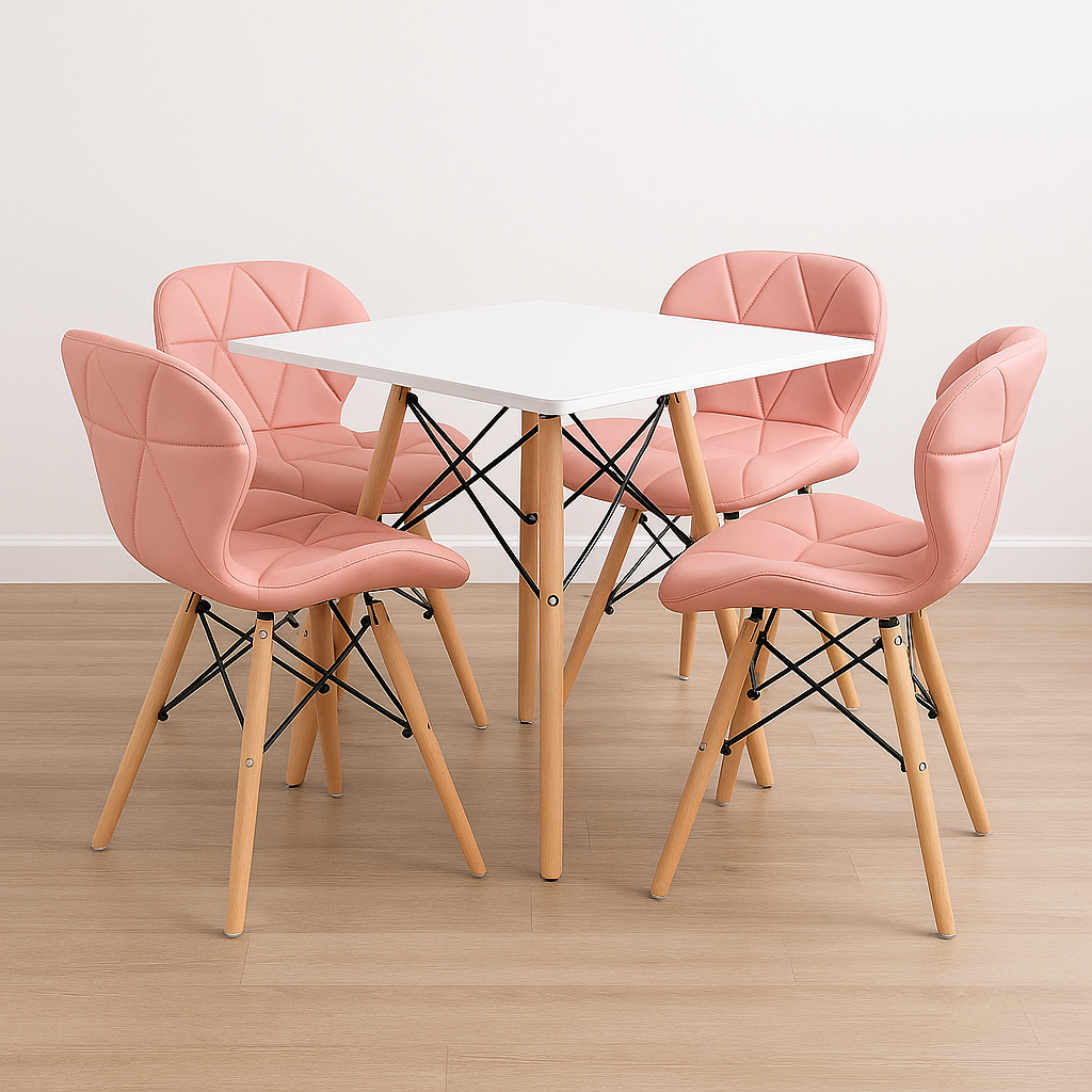 Comedor Minimalista Cuadrado con silla Mariposa