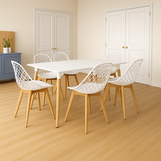 Combo Comedor de Mesa Emma Rectangular   - Con 6 sillas Turia