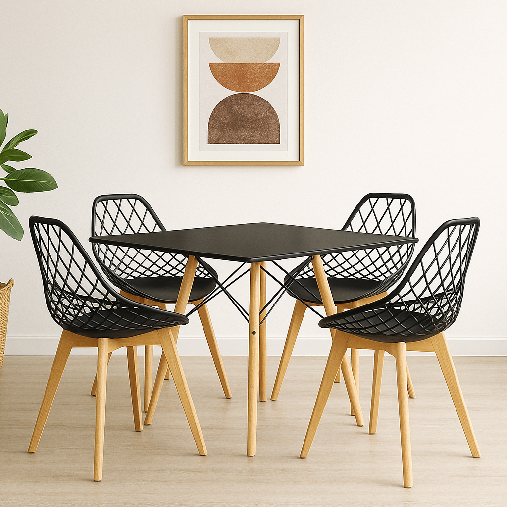 Combo Comedor de Mesa Eames Cuadrada  - Con silla Turia