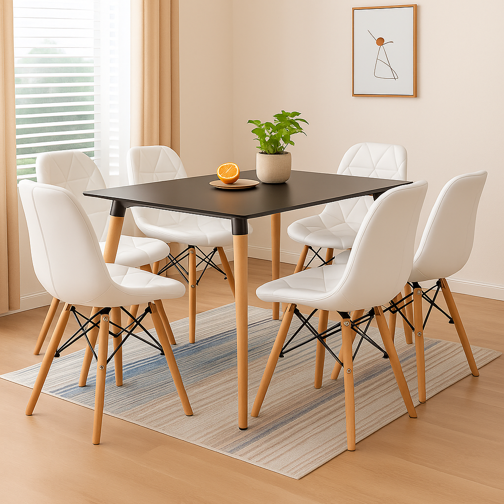 Comedor de 4 puestos con sillas Mariposa para cocina, comedor y espacios modernos