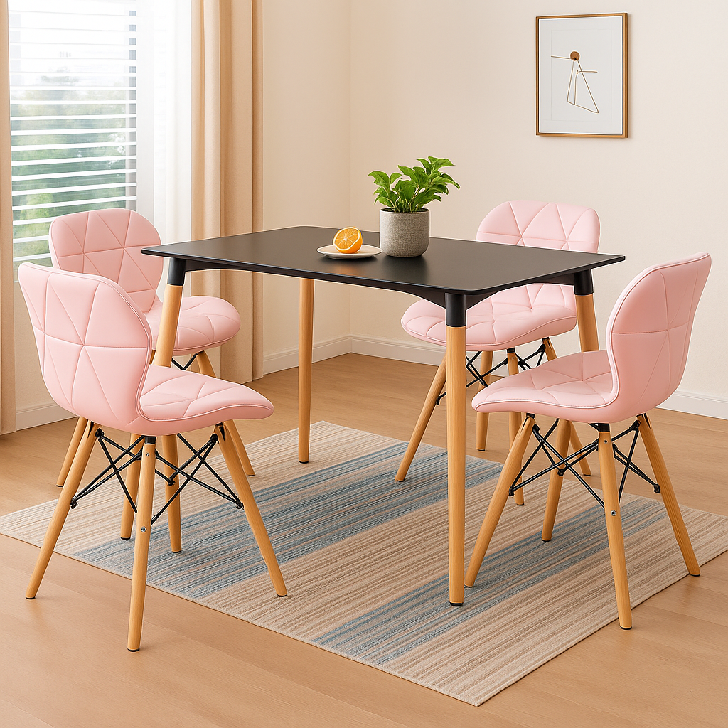 Mesa rectangular con sillas Mariposa para comedor auxiliar y hogar moderno