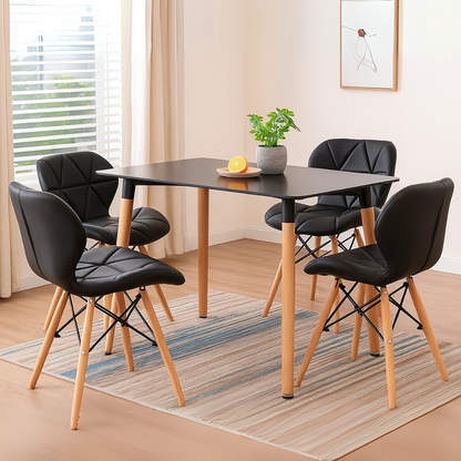 Comedor moderno con sillas Mariposa negras para sala comedor y apartamento