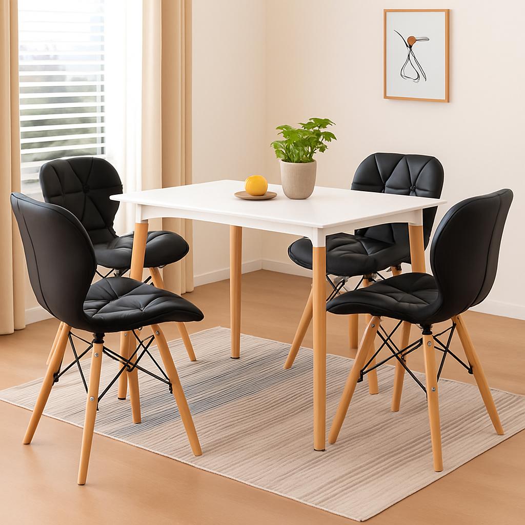 Juego de comedor con mesa rectangular y sillas Mariposa para uso diario