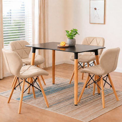 Comedor Moderno 4 Puestos de Mesa Rectangular con Sillas Mariposa estandar