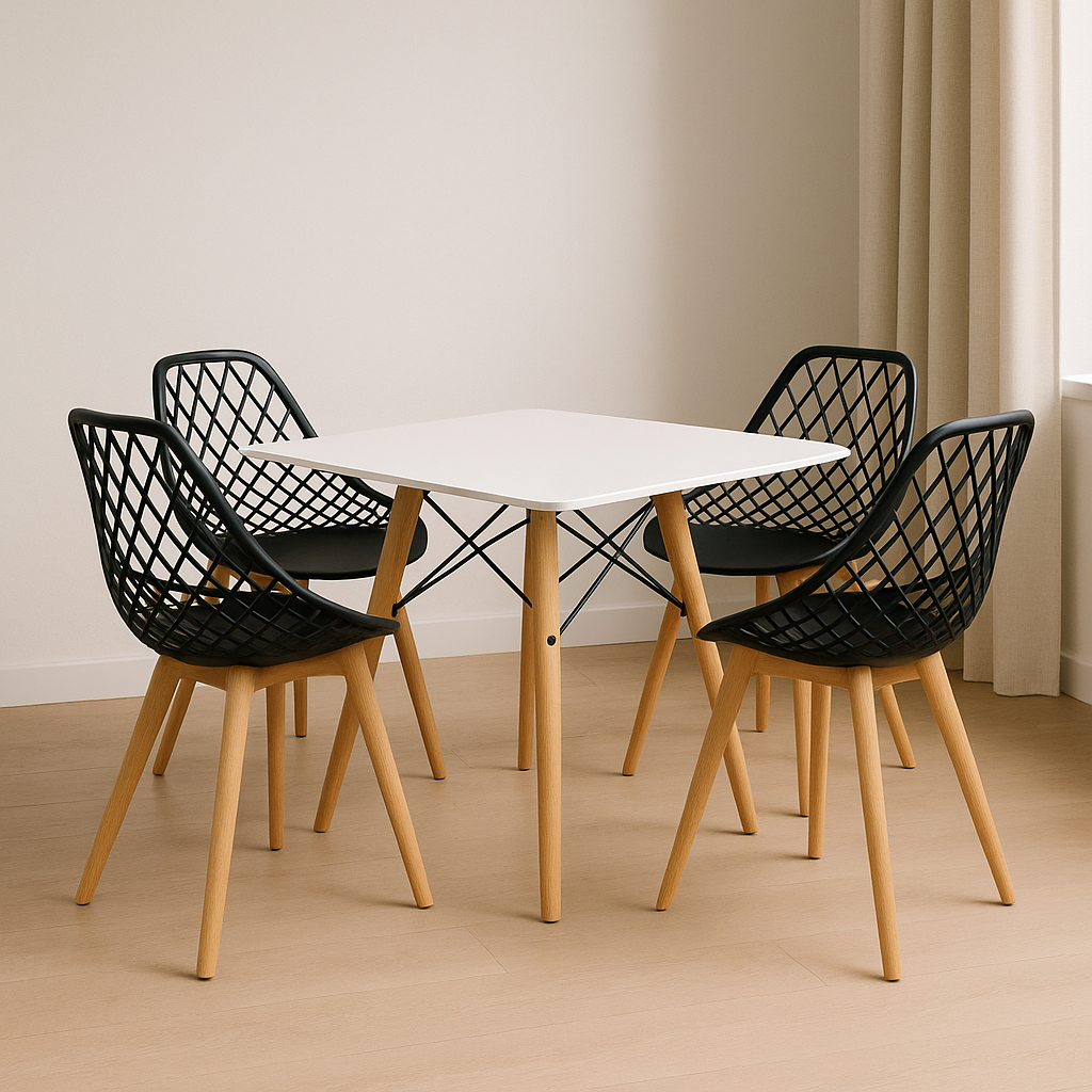 Combo Comedor de Mesa Eames Cuadrada  - Con silla Turia
