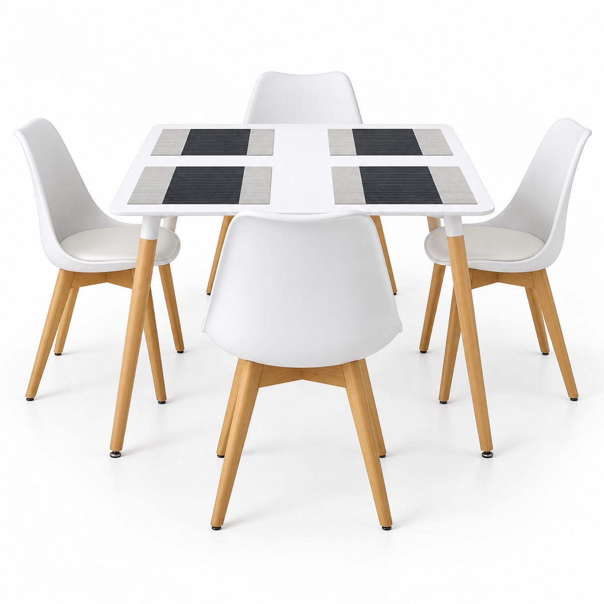 Comedor Rectangular de 4 Puestos con Sillas Emma Estándar e Individuales Gratis