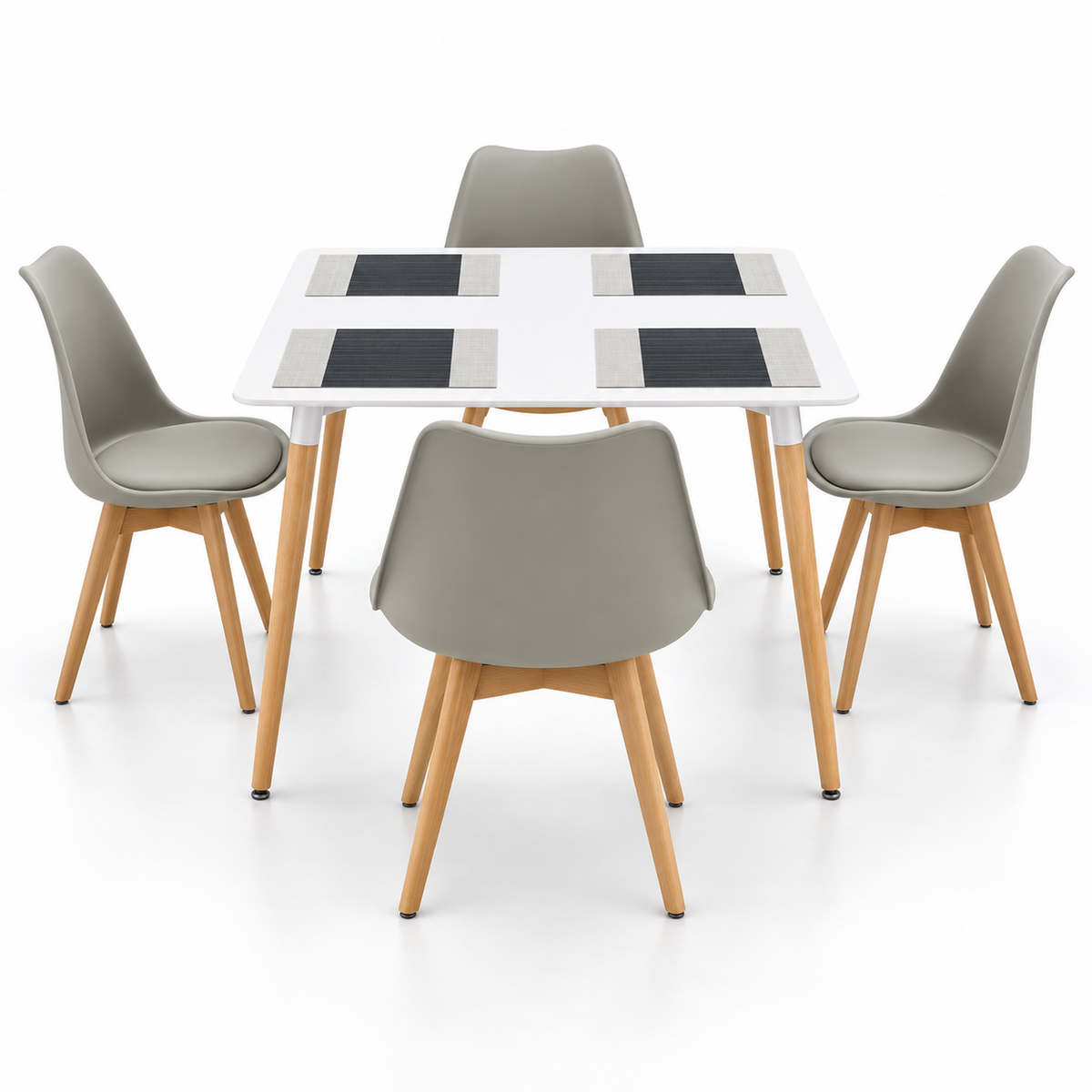 Comedor Rectangular de 4 Puestos con Sillas Emma Estándar e Individuales Gratis
