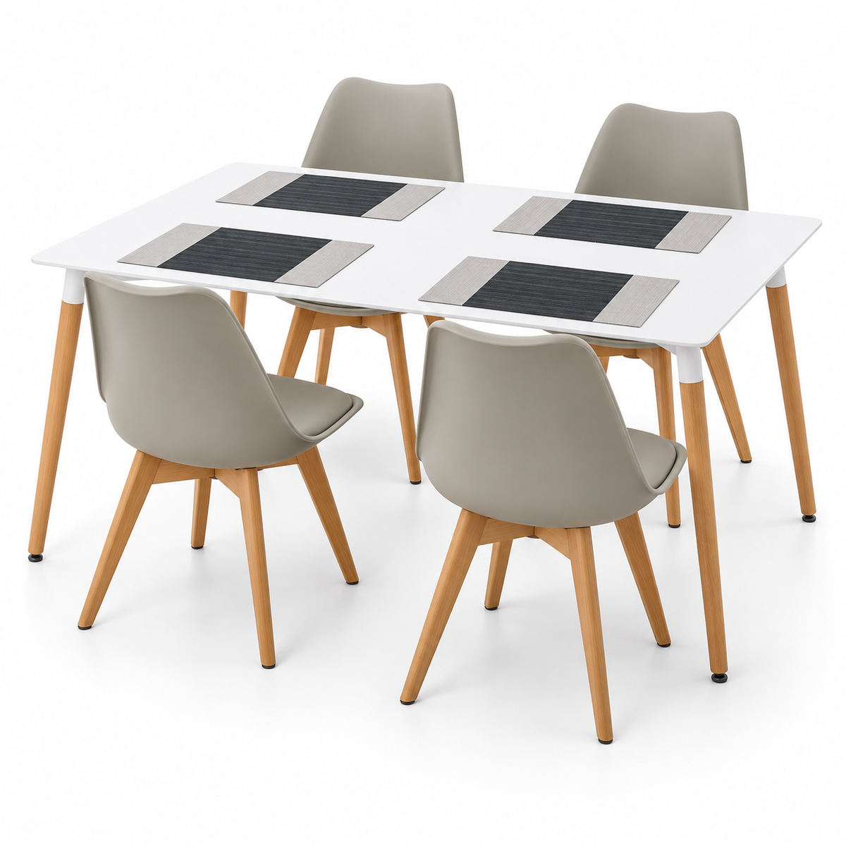 Comedor Rectangular de 4 Puestos con Sillas Emma Estándar e Individuales Gratis
