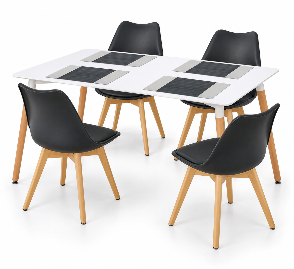 Comedor Rectangular de 4 Puestos con Sillas Emma Estándar e Individuales Gratis
