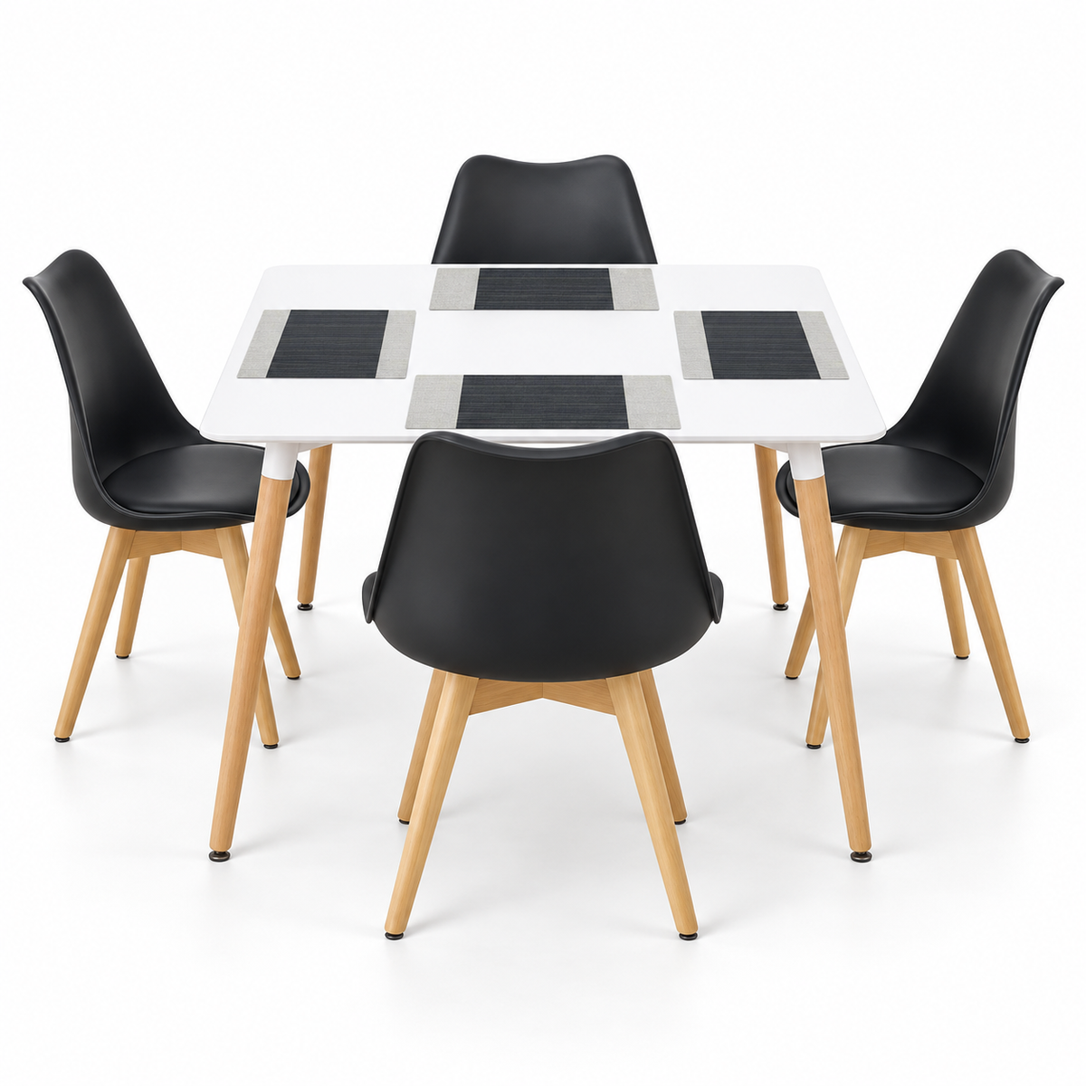 Comedor Rectangular de 4 Puestos con Sillas Emma Estándar e Individuales Gratis