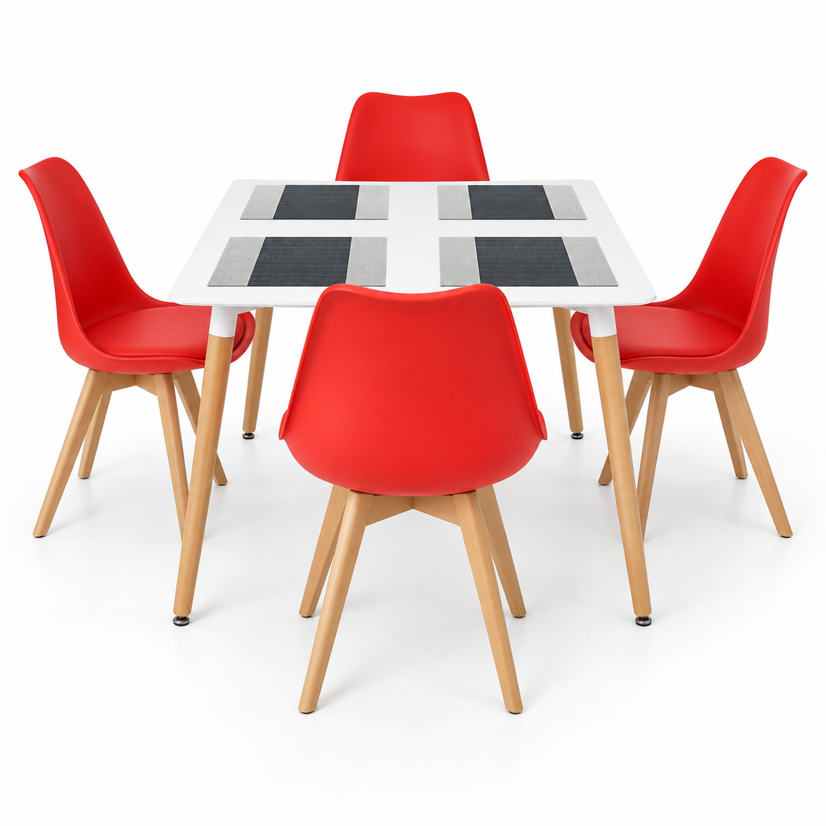 Comedor Rectangular de 4 Puestos con Sillas Emma Estándar e Individuales Gratis