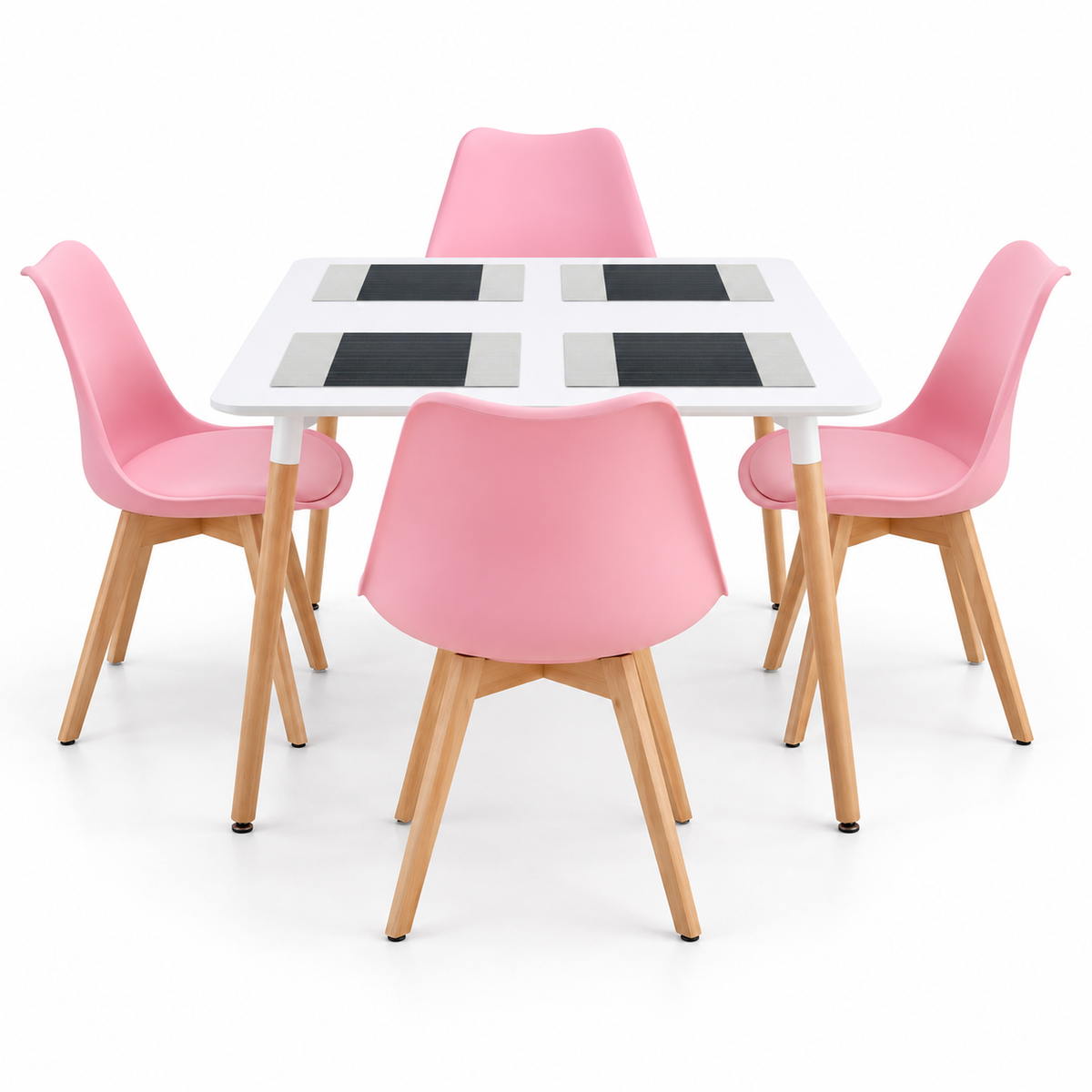 Comedor Rectangular de 4 Puestos con Sillas Emma Estándar e Individuales Gratis