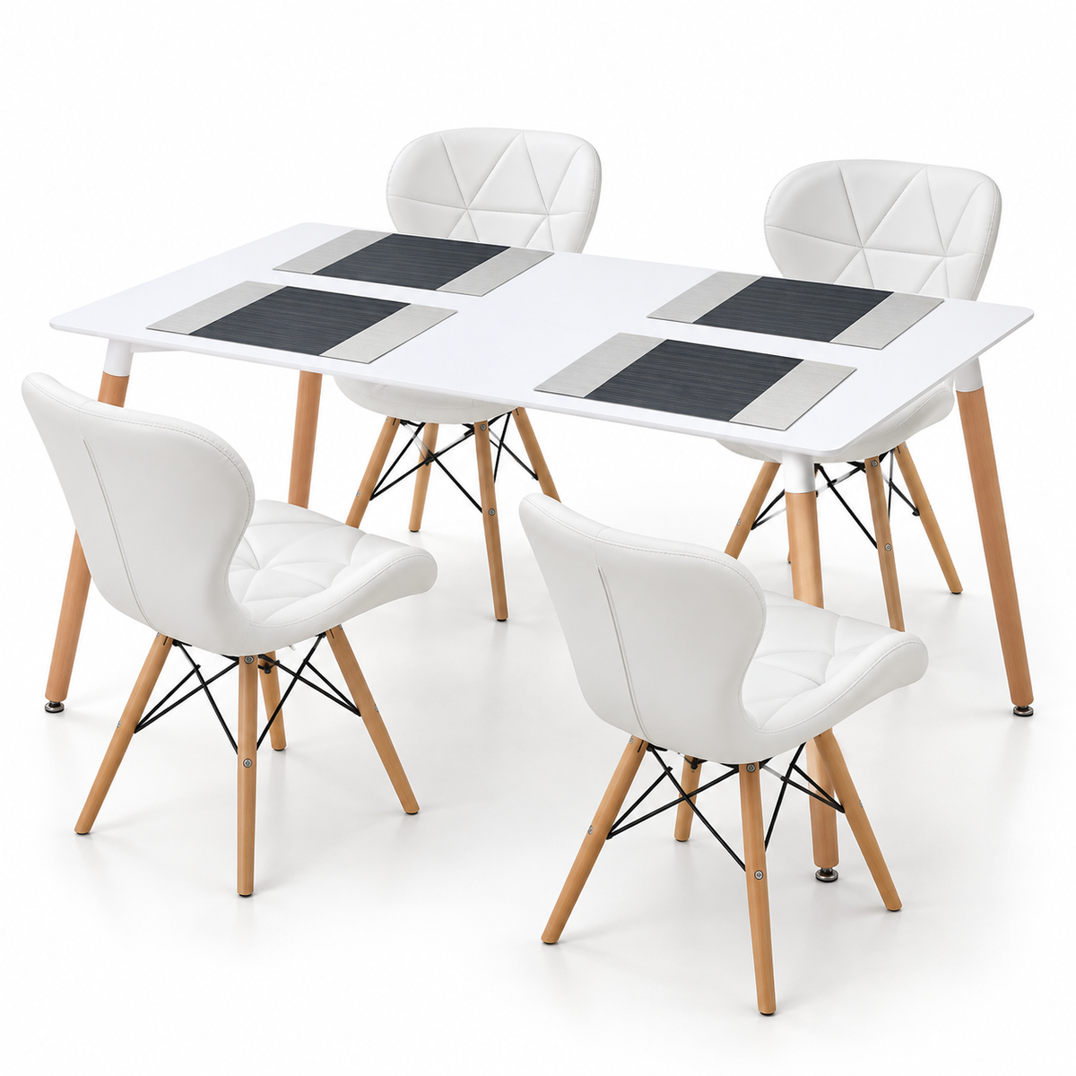 Comedor Rectangular de 4 Puestos con Sillas Mariposa Estándar e Individuales Gratis