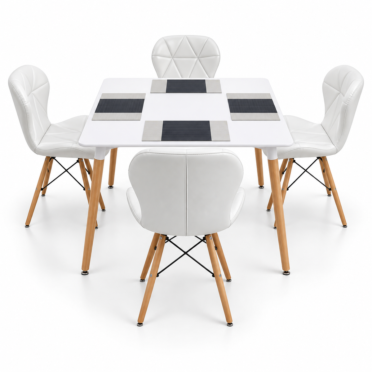 Comedor Rectangular de 4 Puestos con Sillas Mariposa Estándar e Individuales Gratis