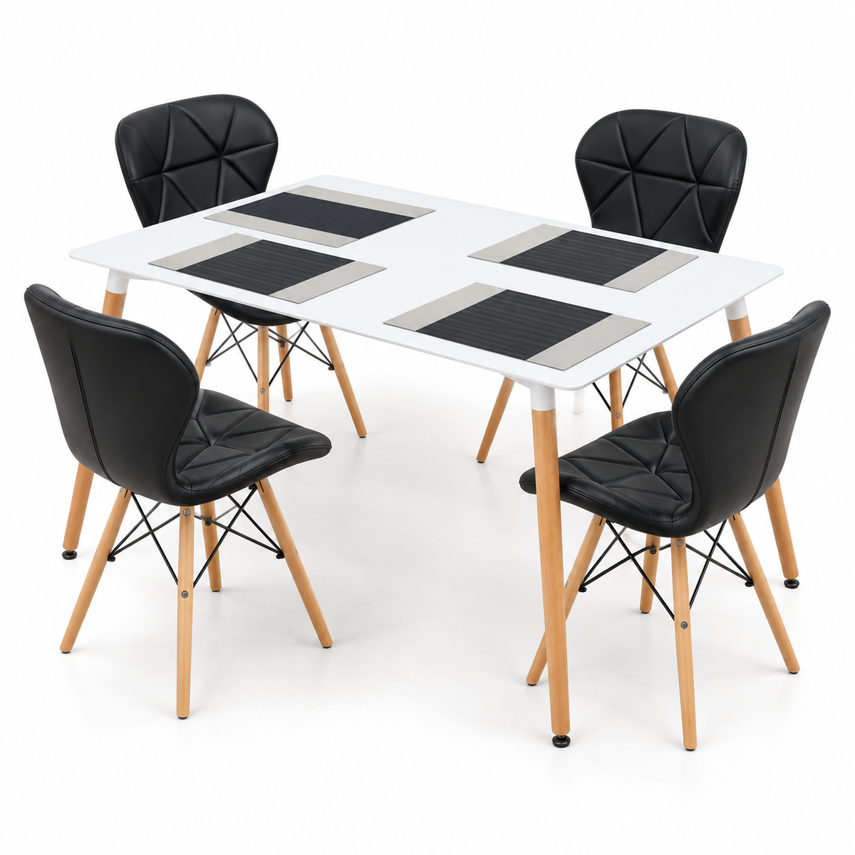 Comedor Rectangular de 4 Puestos con Sillas Mariposa Estándar e Individuales Gratis