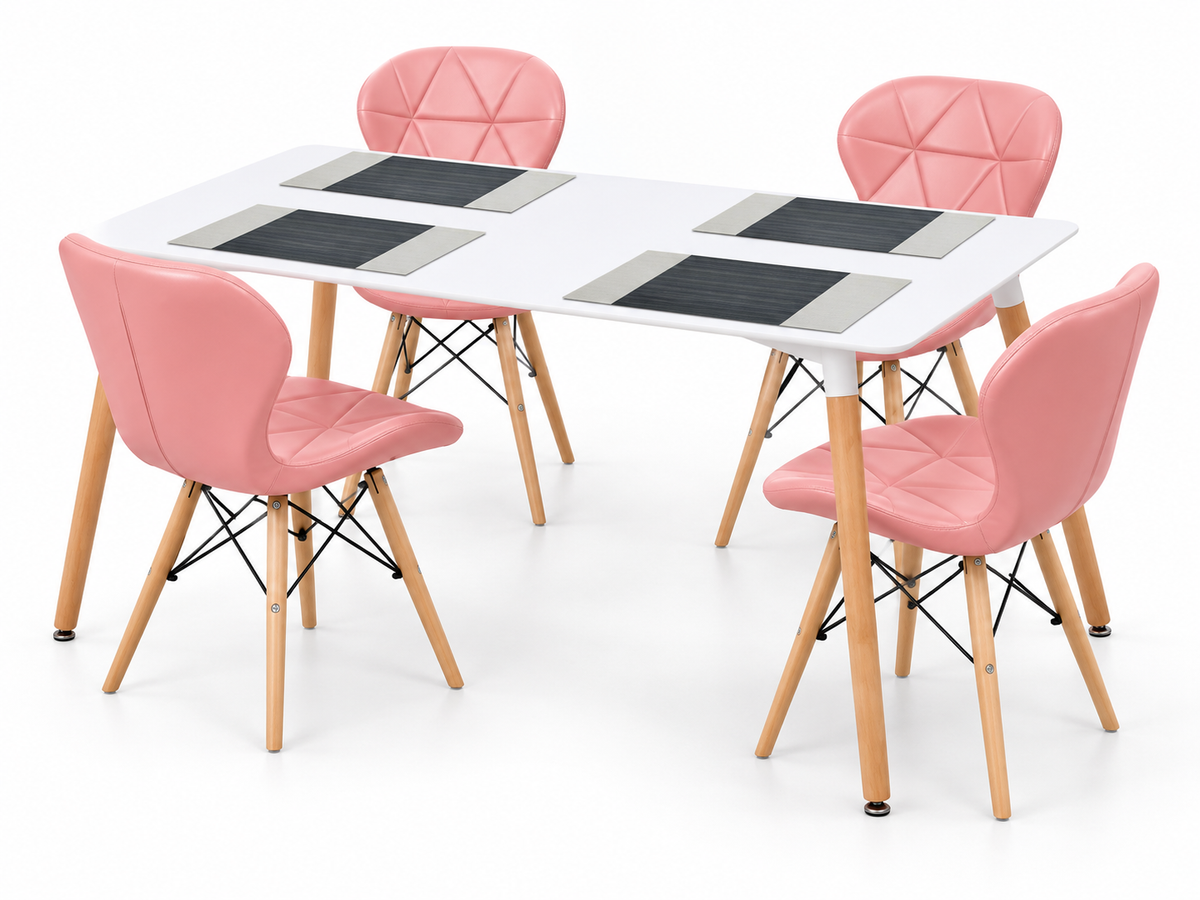 Comedor Rectangular de 4 Puestos con Sillas Mariposa Estándar e Individuales Gratis