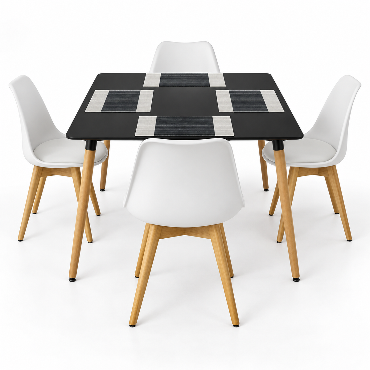 Comedor Rectangular de 4 Puestos con Sillas Emma Estándar e Individuales Gratis