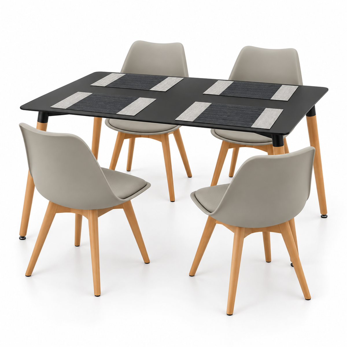 Comedor Rectangular de 4 Puestos con Sillas Emma Estándar e Individuales Gratis
