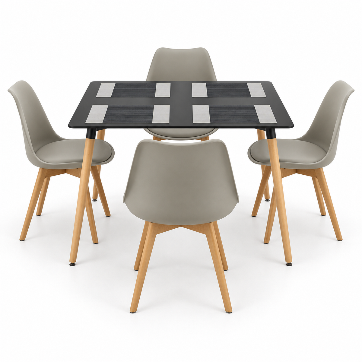 Comedor Rectangular de 4 Puestos con Sillas Emma Estándar e Individuales Gratis