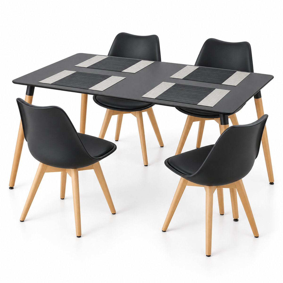 Comedor Rectangular de 4 Puestos con Sillas Emma Estándar e Individuales Gratis