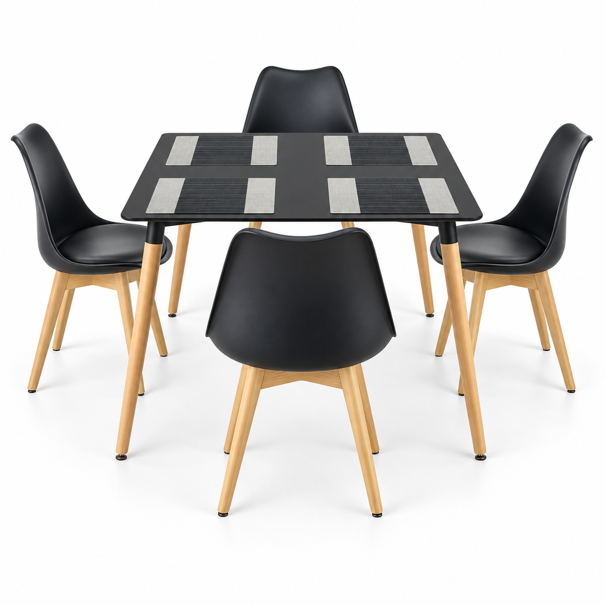 Comedor Rectangular de 4 Puestos con Sillas Emma Estándar e Individuales Gratis
