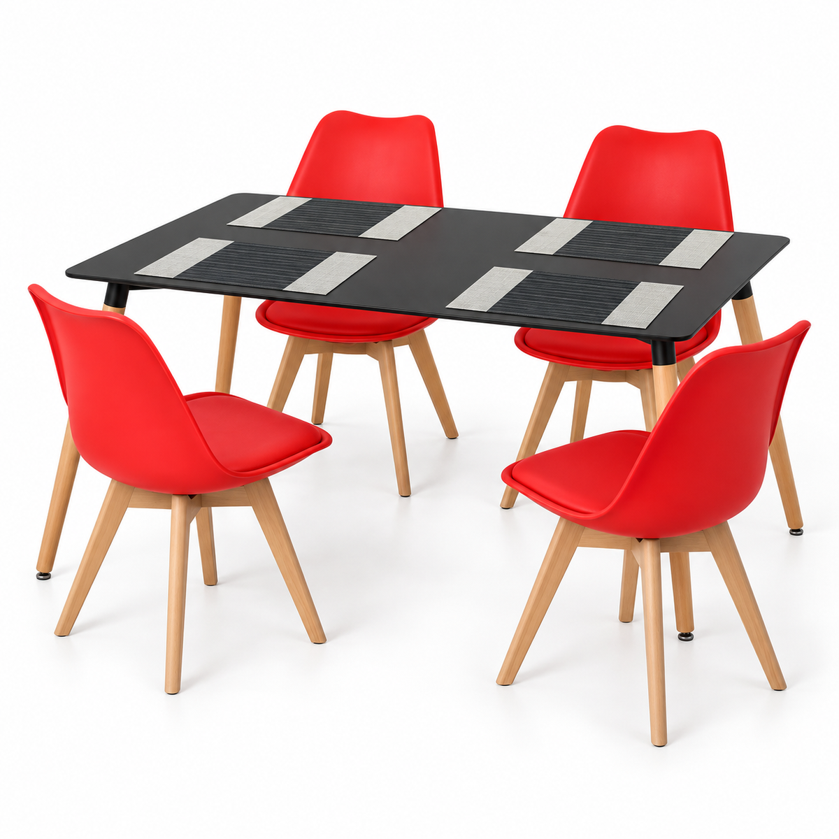 Comedor Rectangular de 4 Puestos con Sillas Emma Estándar e Individuales Gratis