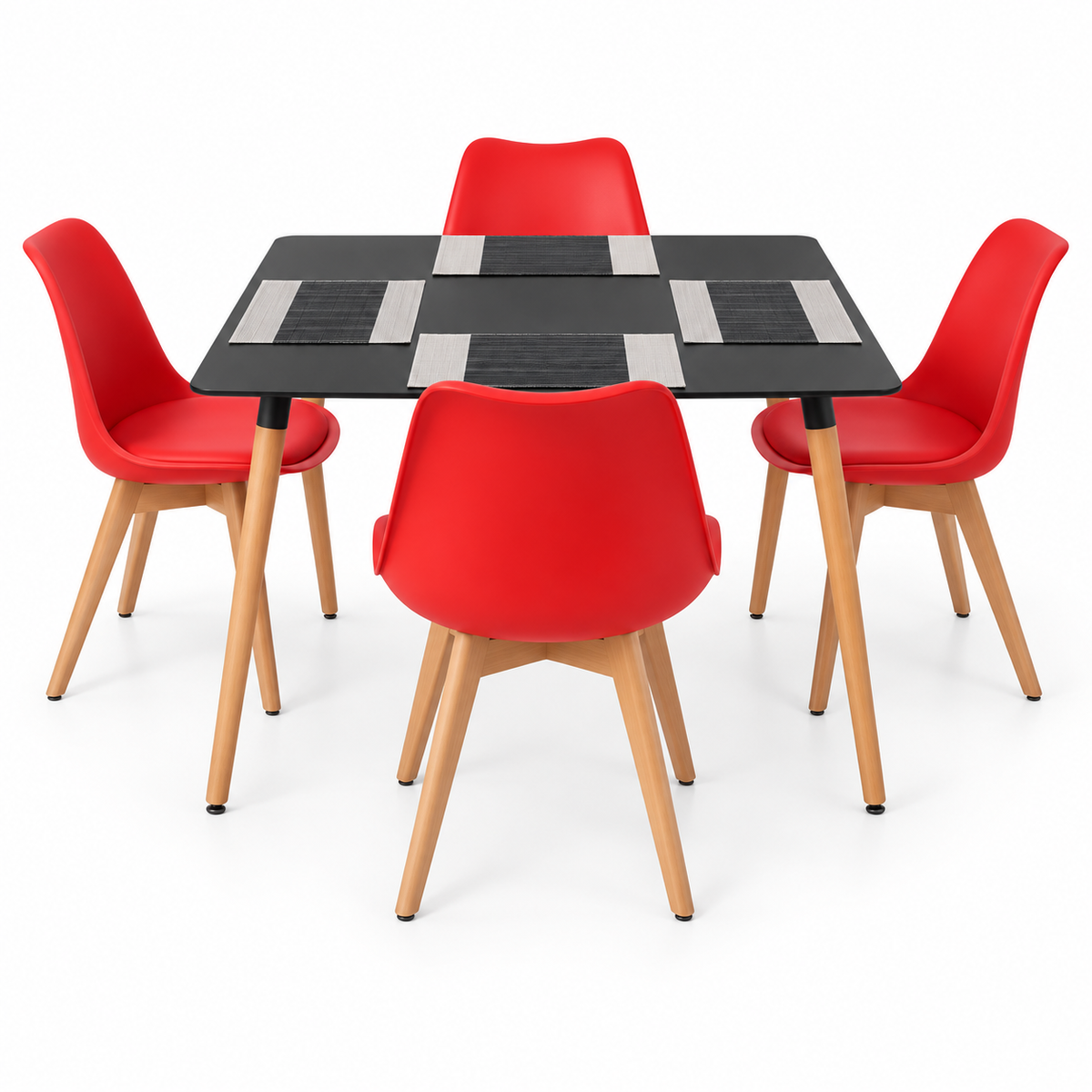 Comedor Rectangular de 4 Puestos con Sillas Emma Estándar e Individuales Gratis