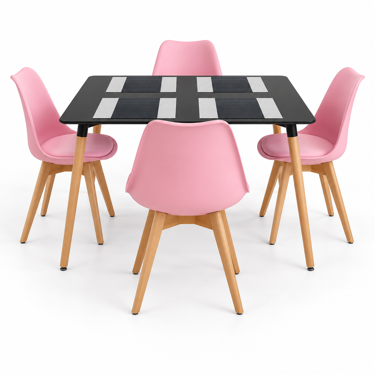 Comedor Rectangular de 4 Puestos con Sillas Emma Estándar e Individuales Gratis
