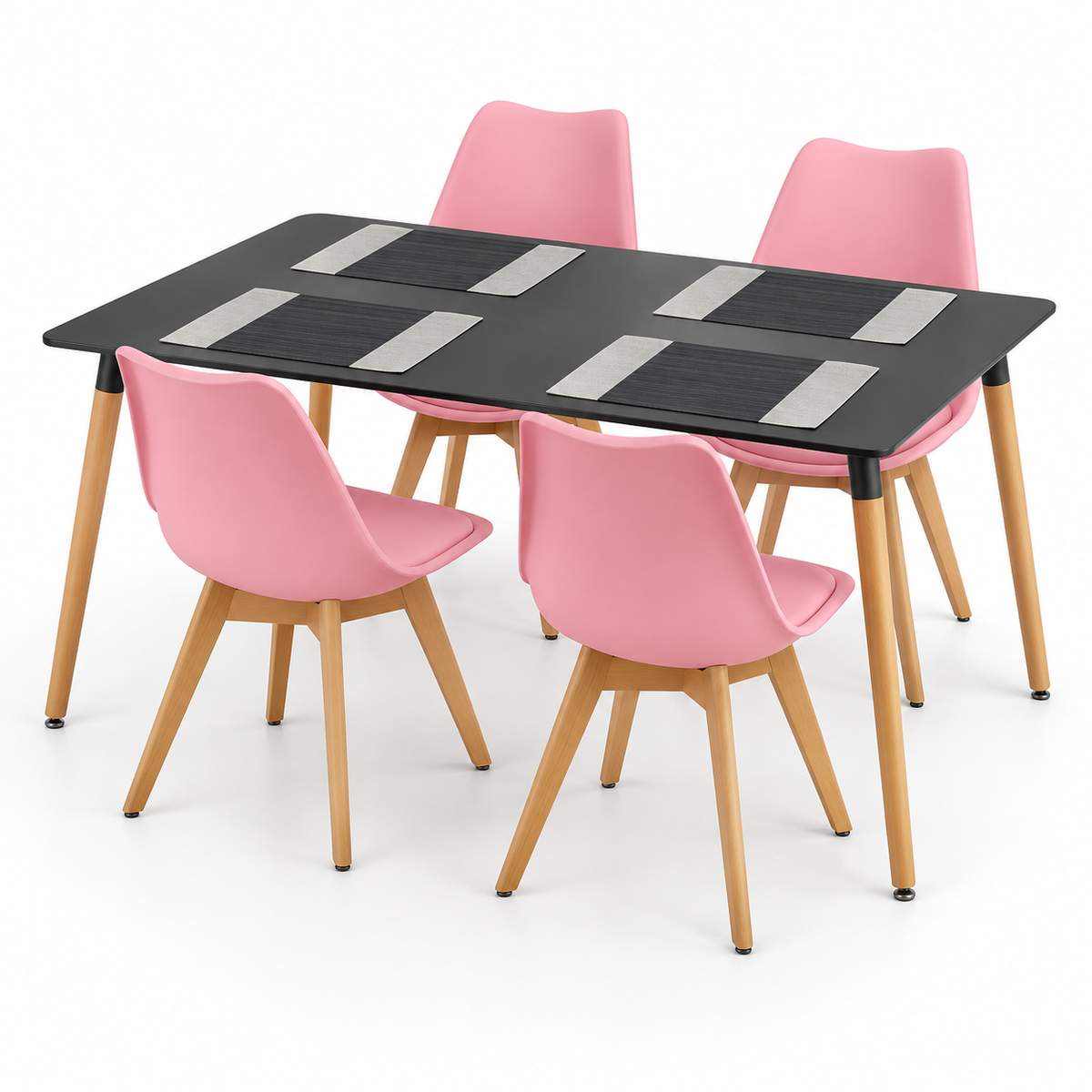 Comedor Rectangular de 4 Puestos con Sillas Emma Estándar e Individuales Gratis