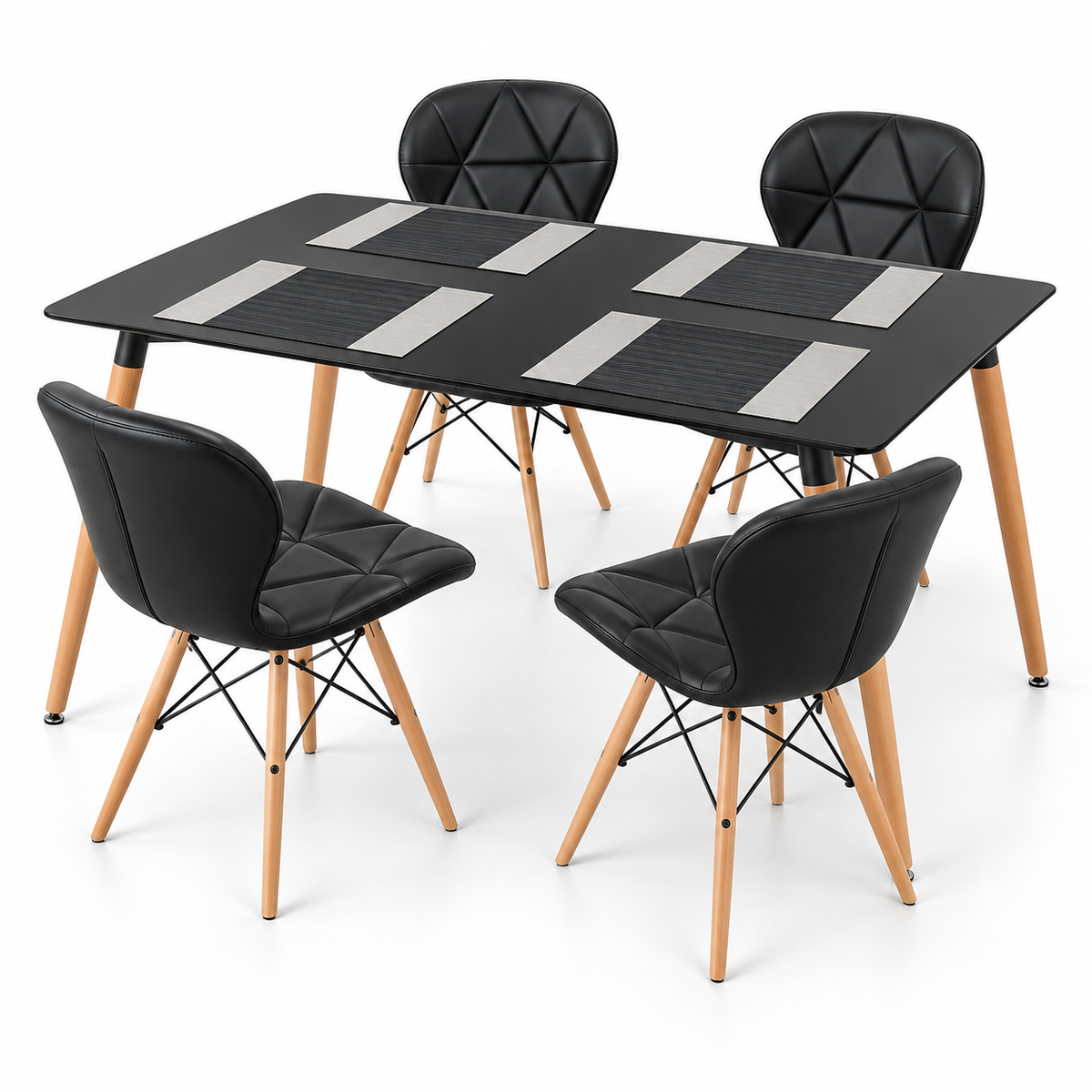 Comedor Rectangular de 4 Puestos con Sillas Mariposa Estándar e Individuales Gratis