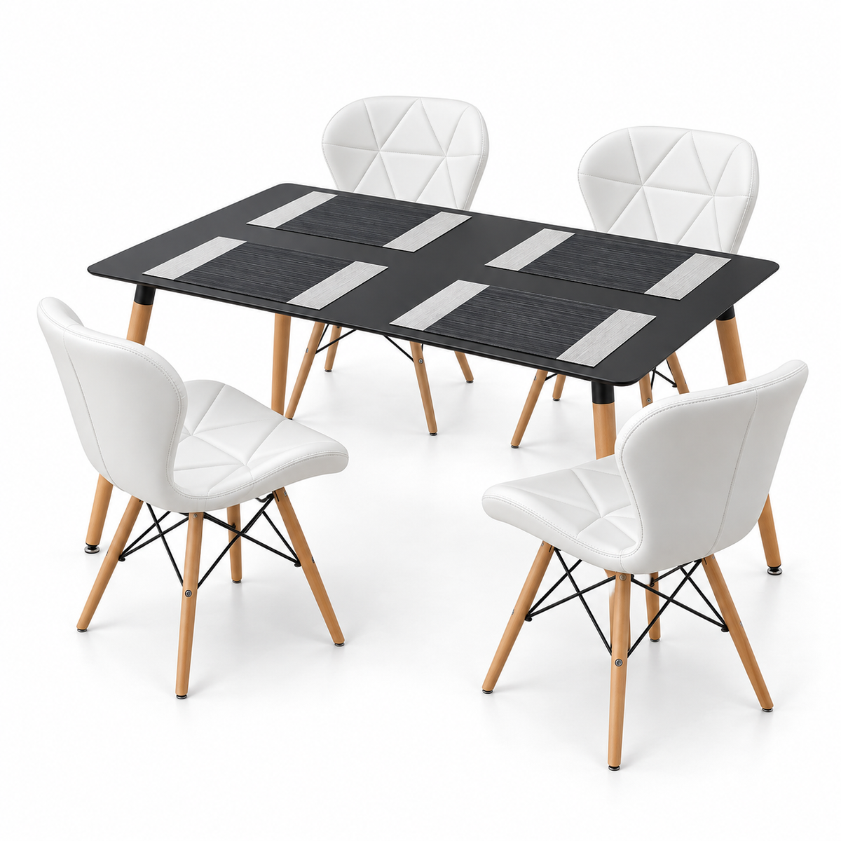 Comedor Rectangular de 4 Puestos con Sillas Mariposa Estándar e Individuales Gratis