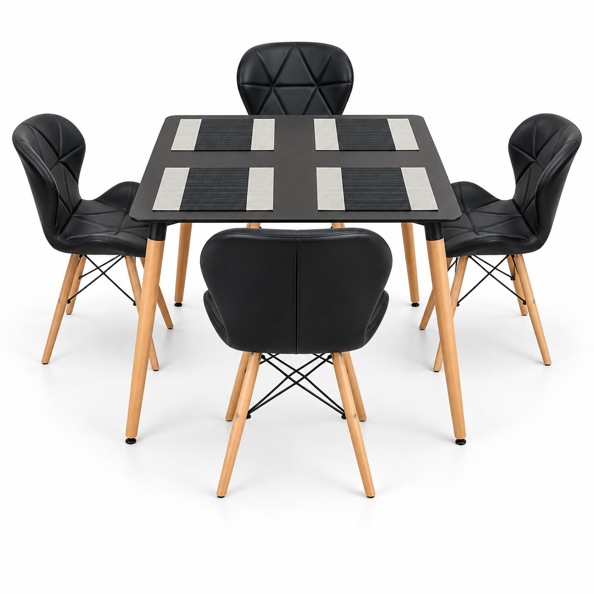 Comedor Rectangular de 4 Puestos con Sillas Mariposa Estándar e Individuales Gratis