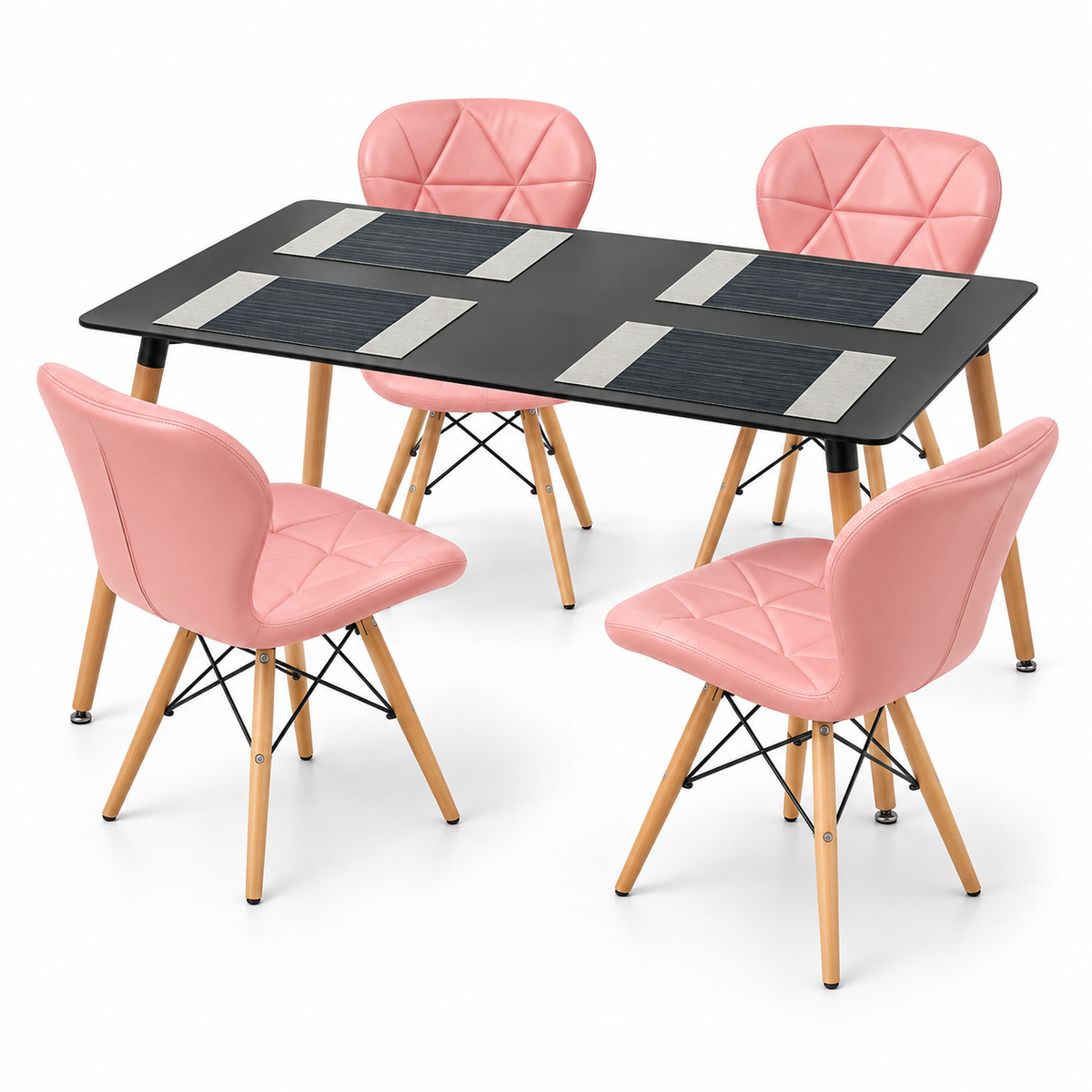 Comedor Rectangular de 4 Puestos con Sillas Mariposa Estándar e Individuales Gratis