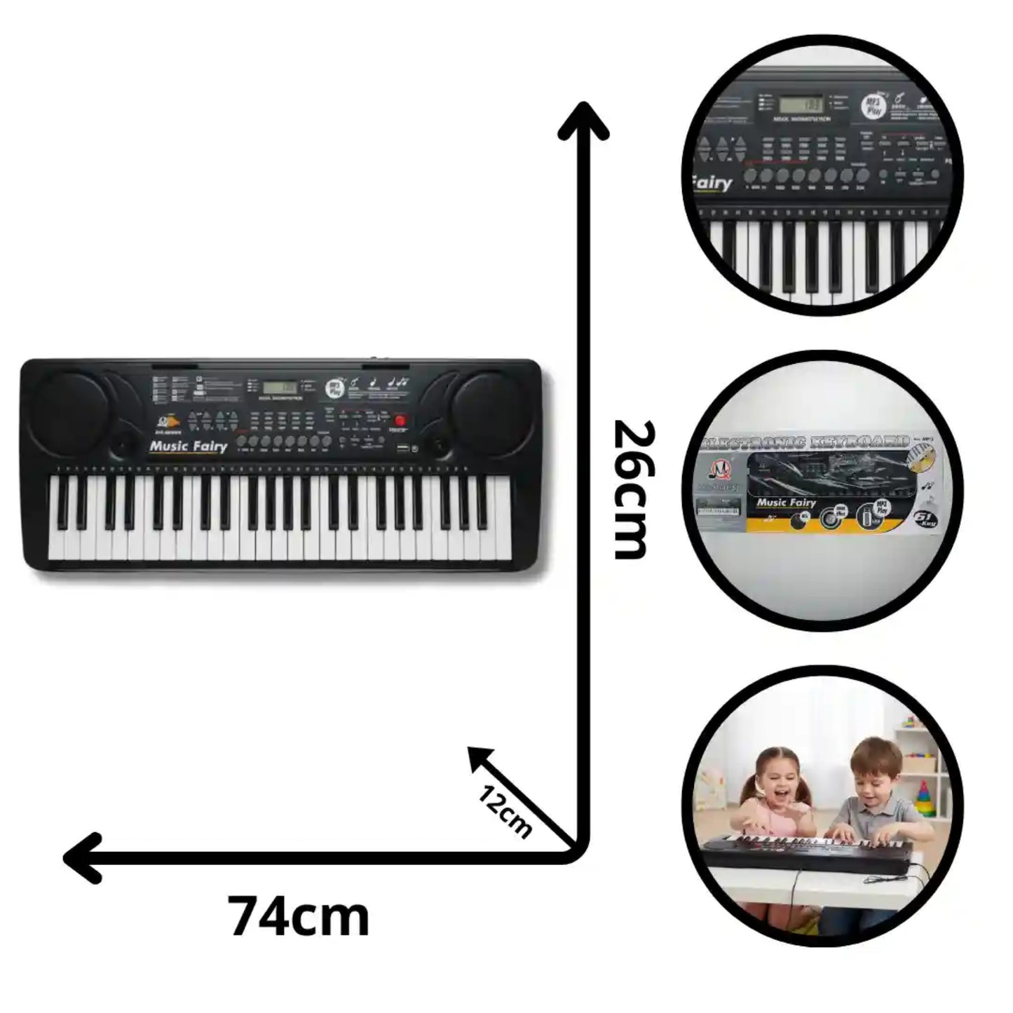 Organeta Electrónica Grande Mq-808usb 61 Teclas
