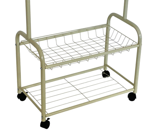 perchero multiusos con zapatero y ganchos pequeños