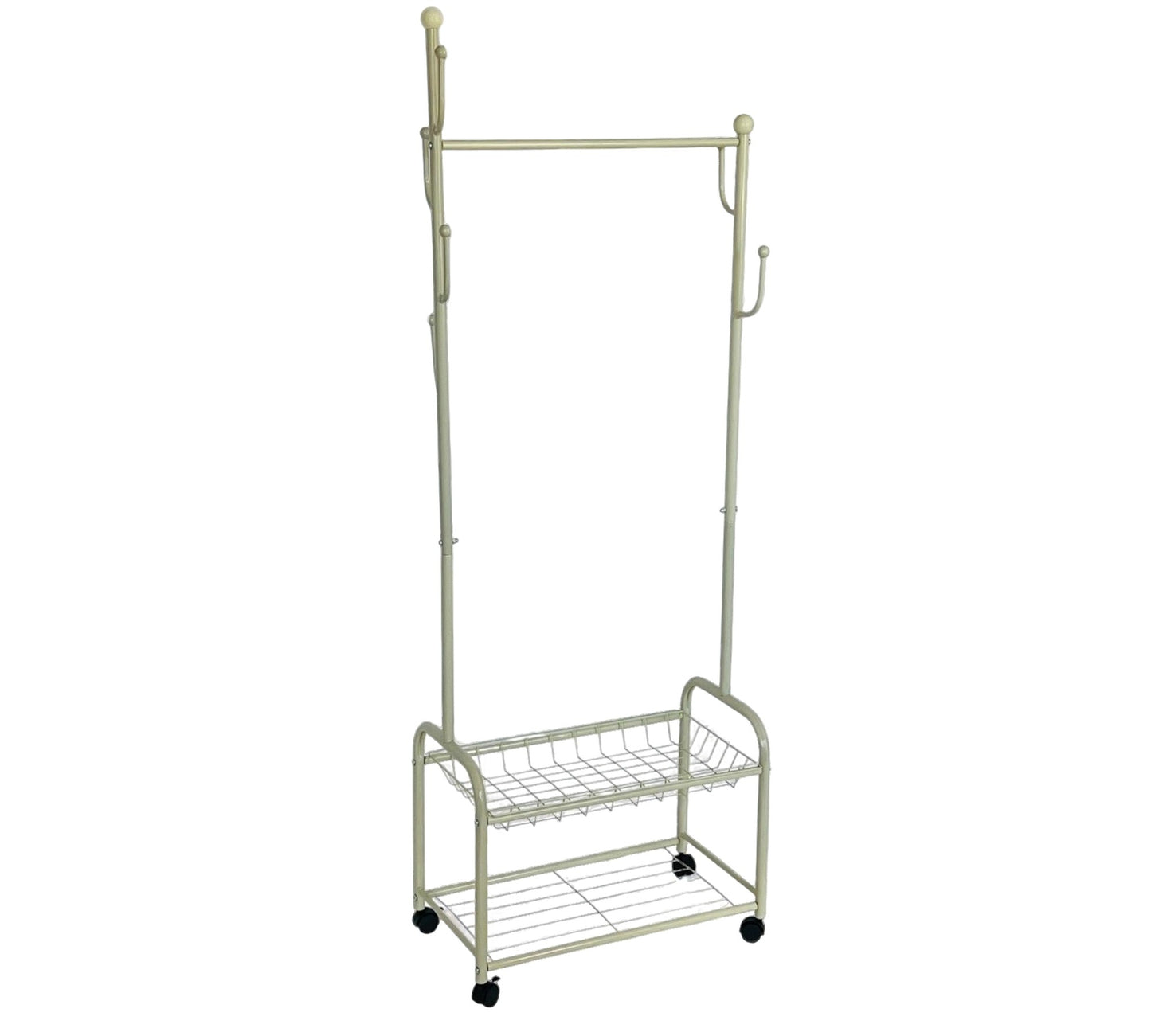 perchero multiusos con zapatero y ganchos pequeños