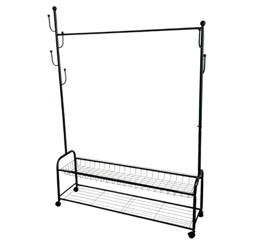 PERCHERO ORGANIZADOR MULTIUSOS CON ZAPATERO Y GANCHOS GRANDE