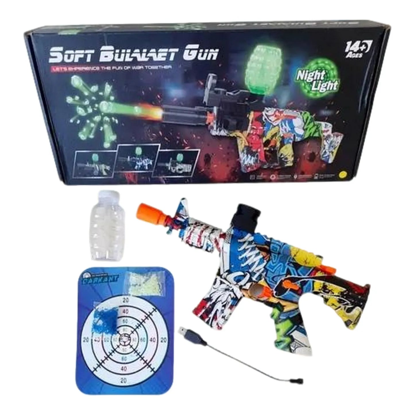 Pistola Hidrogel Ametralladora Con Kit