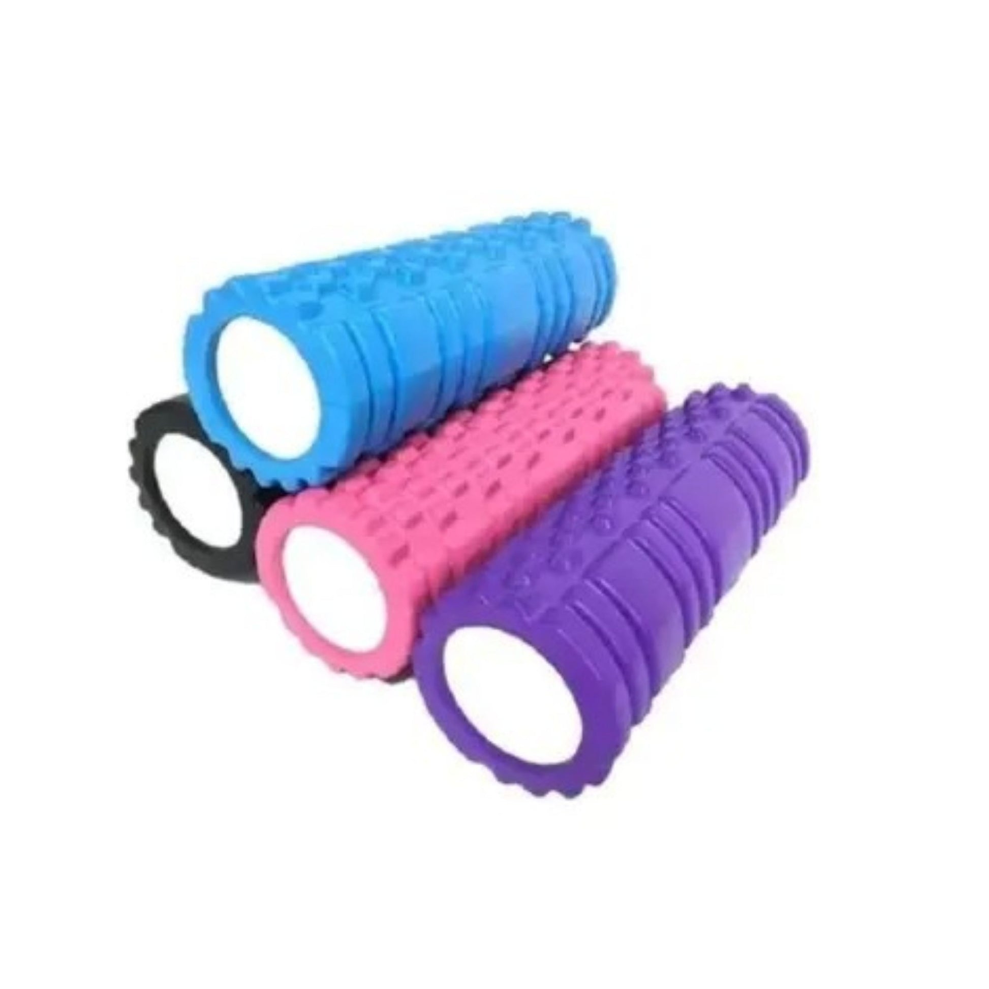 Rodillo de masaje rosado para fisioterapia, yoga y recuperación muscular