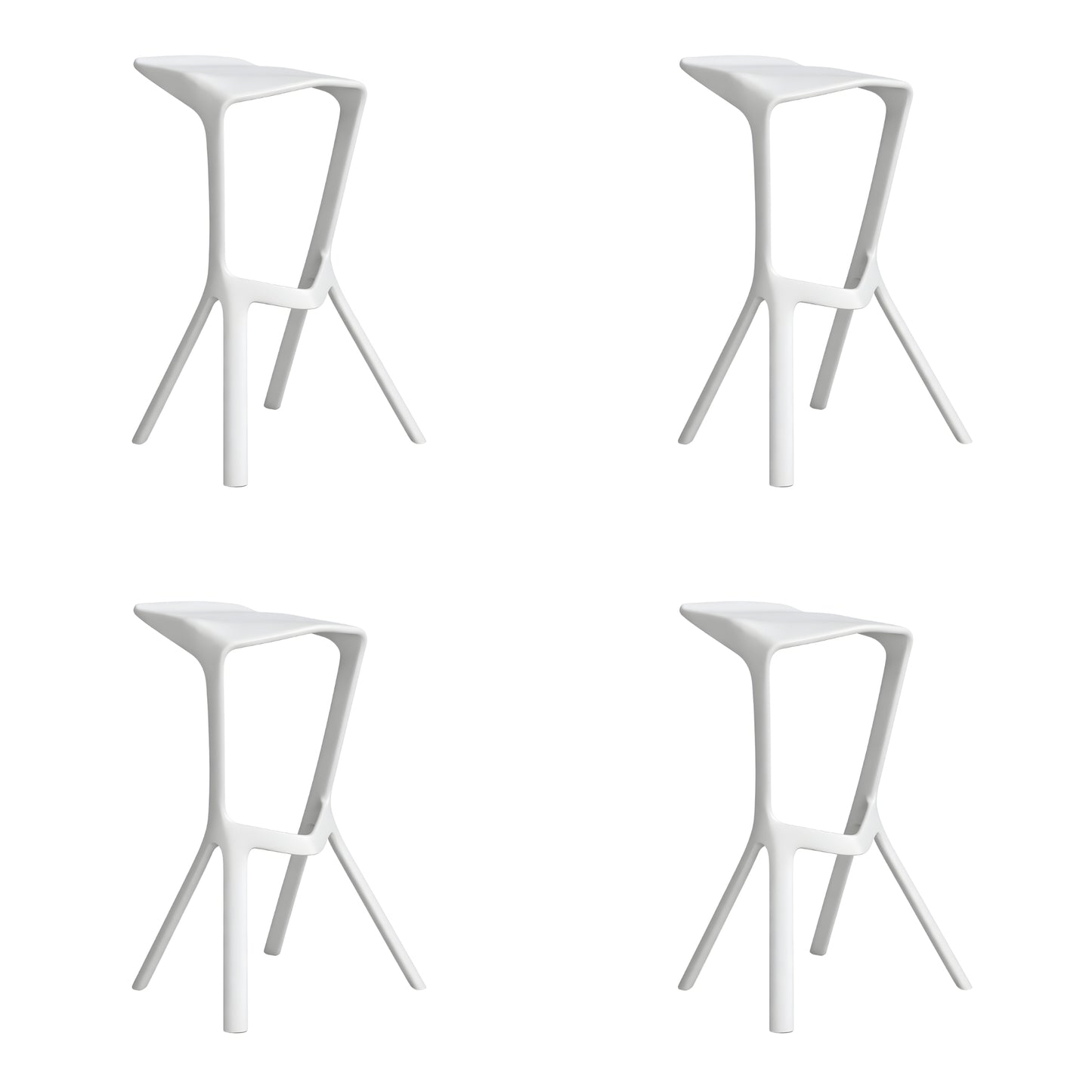 Taburete Miura blanco con diseño moderno para hogar, bar o cafetería