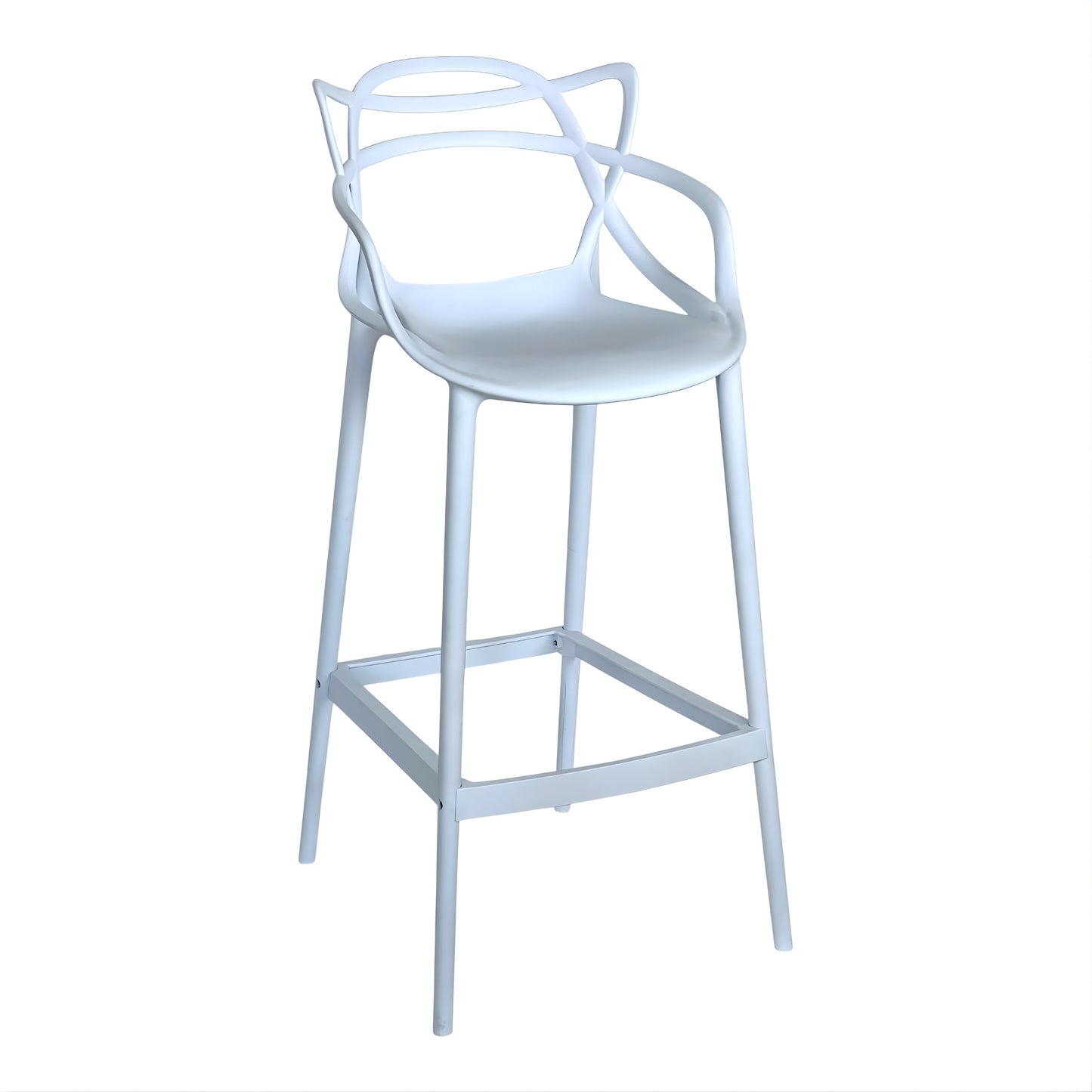 Silla de barra Master azul claro en polipropileno para cocina, bar o restaurante