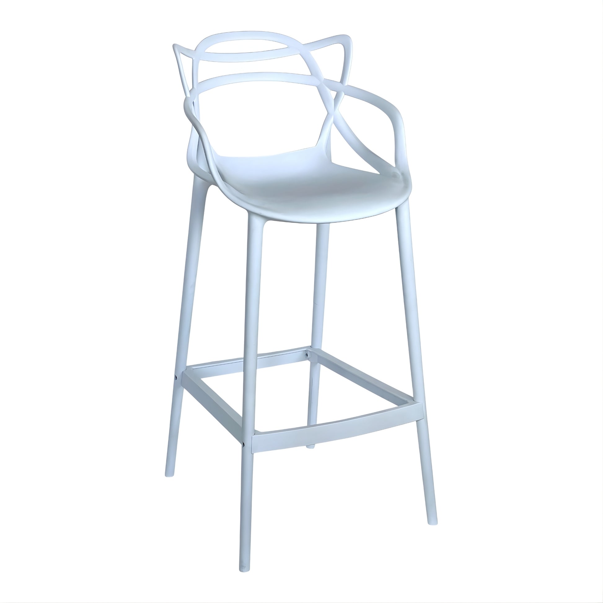 Silla de barra Master azul claro en polipropileno para cocina, bar o restaurante