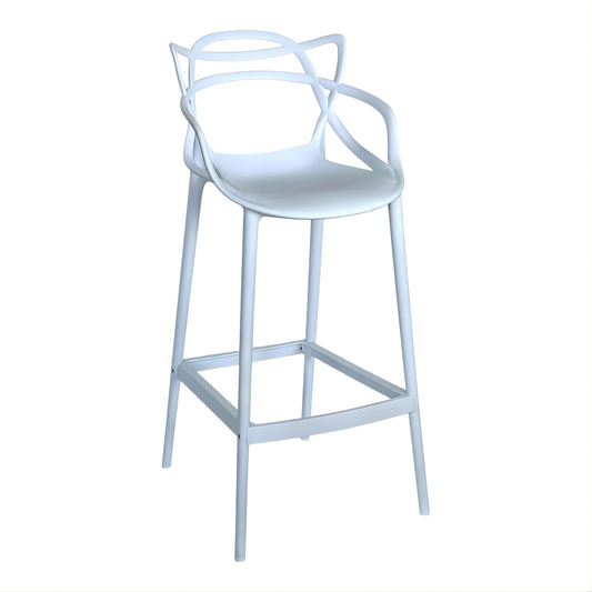 Silla de barra Master azul claro en polipropileno para cocina, bar o restaurante